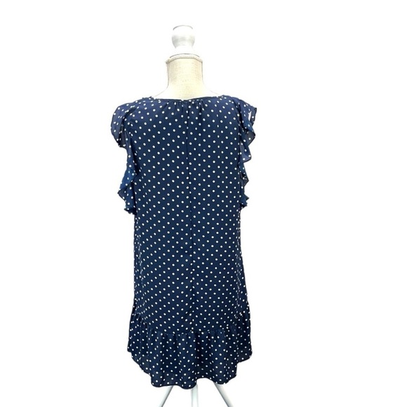 J Crew Factory Small Playful Polka Dot Flutter Sleeve Peplum Hem Shift Dress - Picture 5 of 8